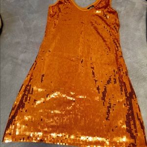 Gold sequin dress